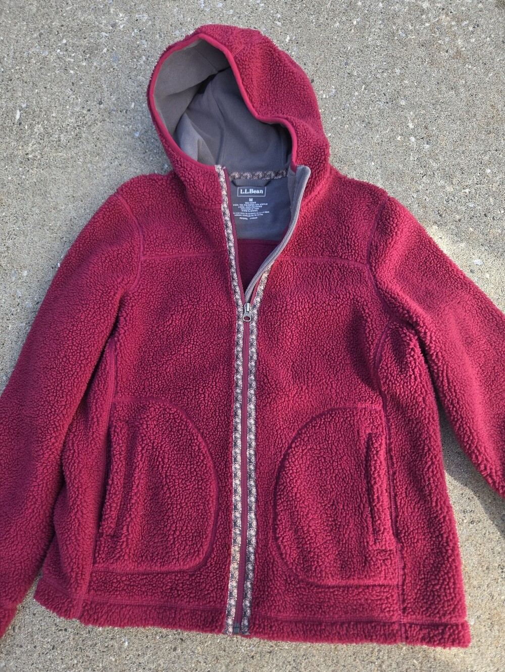 L.L. Bean Women's Hooded Sherpa Fleece Jacket (Size M)